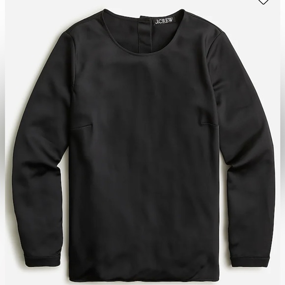 Long-sleeve button-back top in everyday crepe - Picture 4 of 11